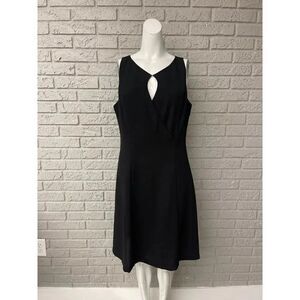 Mario Balthazar Black Sleeveless Front Cut-Out Sheath Dress Size 10 <3